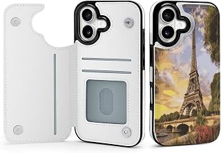 Slim Shockproof for iPhone 17 Case Mobile Phone Eiffel Tower Paris Cute Cell Phone Cover with Card Holder