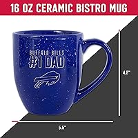 Vista 6 de Rico Industries NFL Football #1 Dad 16 oz Team Color Laser Engraved Ceramic Coffee Mug