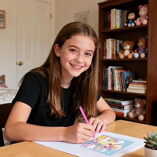 Miniatura 5 de PERFECTSIGHT Pintura por números para niños, pintura por números para niños principiantes, pintura acrílica fácil de números de acuarela, arte en