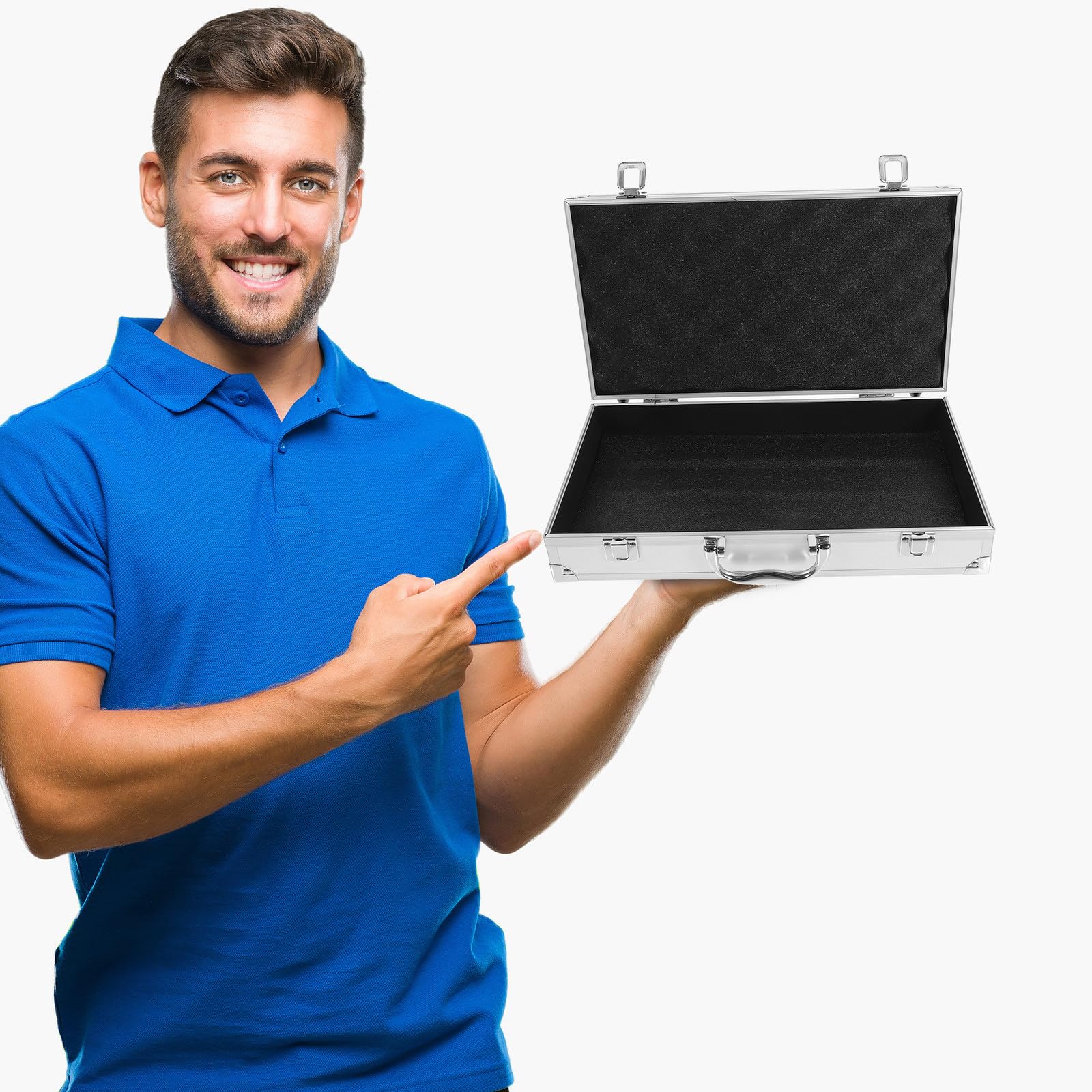 DOITOOL Valigetta Rigida in Alluminio Portatile per Trasporto Utensili da Lavoro Schiuma Protettiva Custodia per Parti di Ricambio e Attrezzature Meccaniche