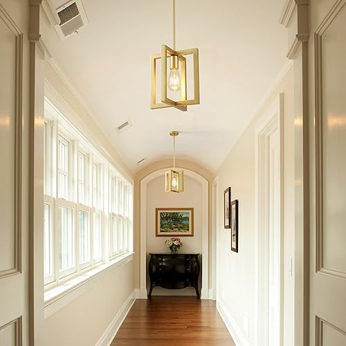 Miniatura 4 de Mini moderna iluminación colgante dorada de granja para isla de cocina, lámpara industrial ajustable para entrada colgante para pasillo, dormitorio,