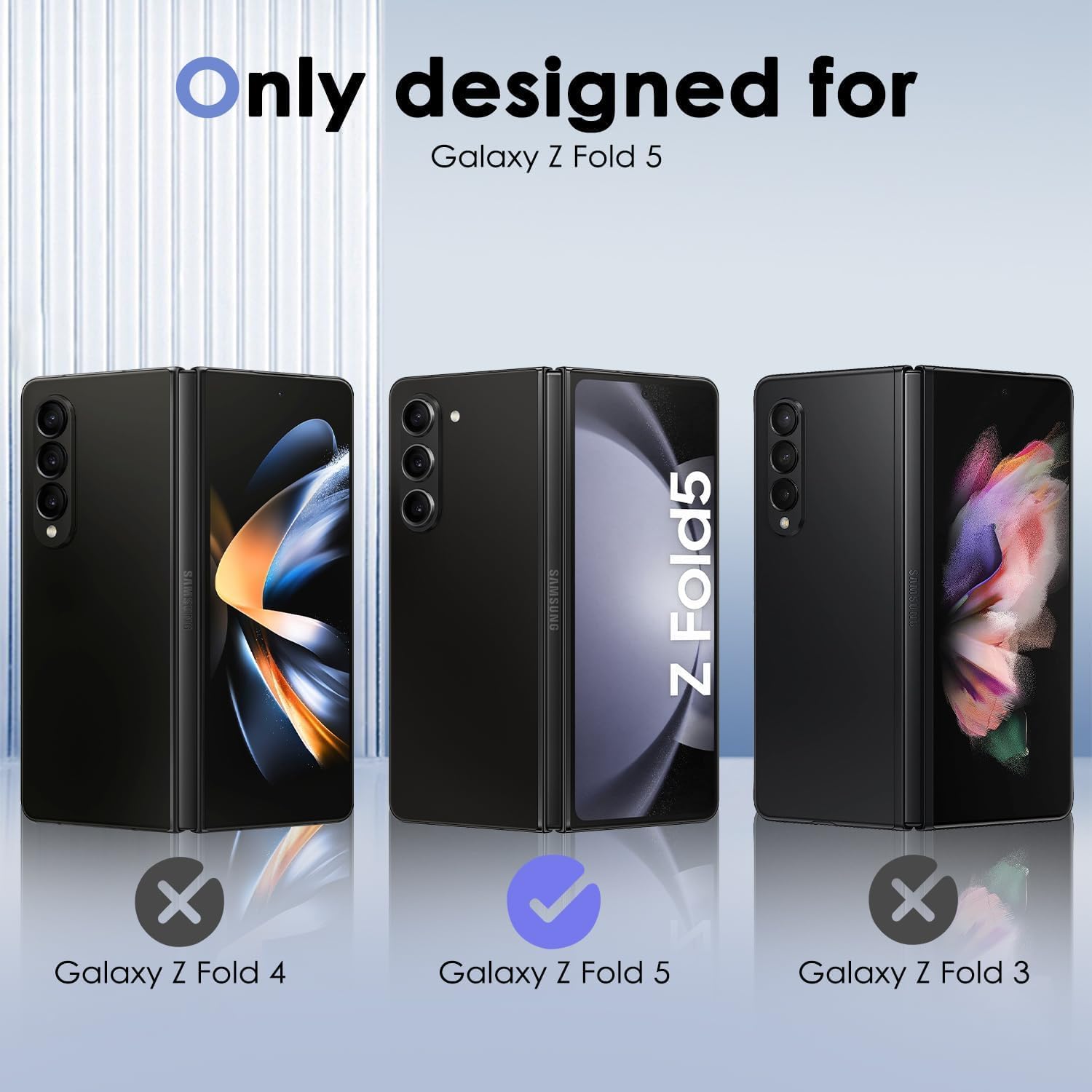 Screen Protector for Samsung Galaxy Z Fold 5 5G, Flexible TPU Screen Protector, 2 Pack Front with 2 Pack Inside, Fingerprint Unlock, Case Friendly, Bubble Free, Anti-Scratch, HD Clear