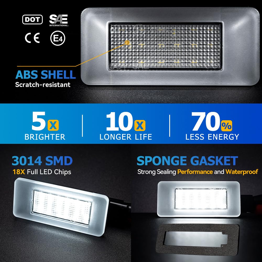 2 piezas LED luz de placa de matricula para Peugeot 207CC 208 308 II 308CC 508 2008 3008 5008 para Citroen C3 C5 III C4 Cactus Picasso II Grand Picasso II