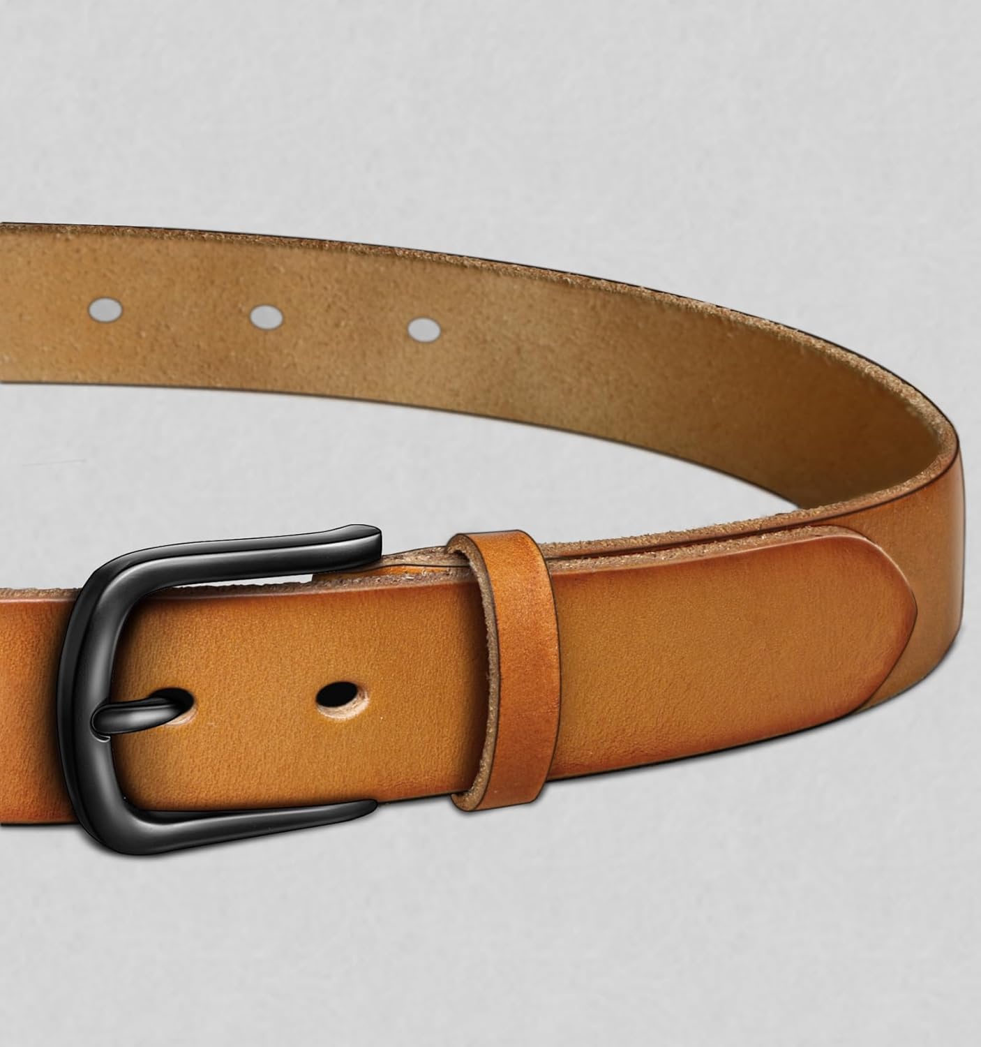 BULLIANT Men Belt Multi Pack,Leather Belt For Gift Men Golf Dress Casual Jean 7Holes 1 3/8" - Image 2