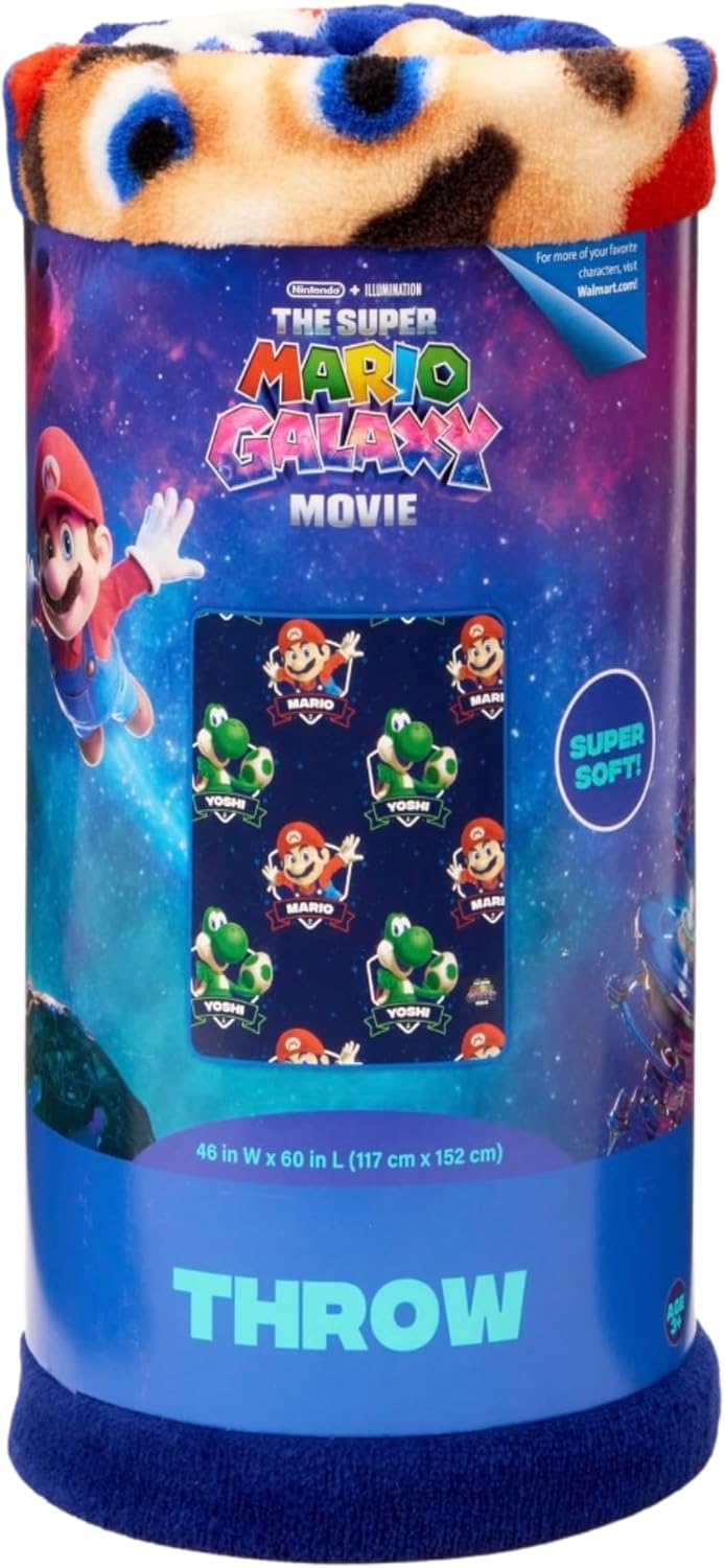 Jay Franco for The Super Mario Galaxy Movie Throw Blanket, 46x60 Inch, Plush Fleece