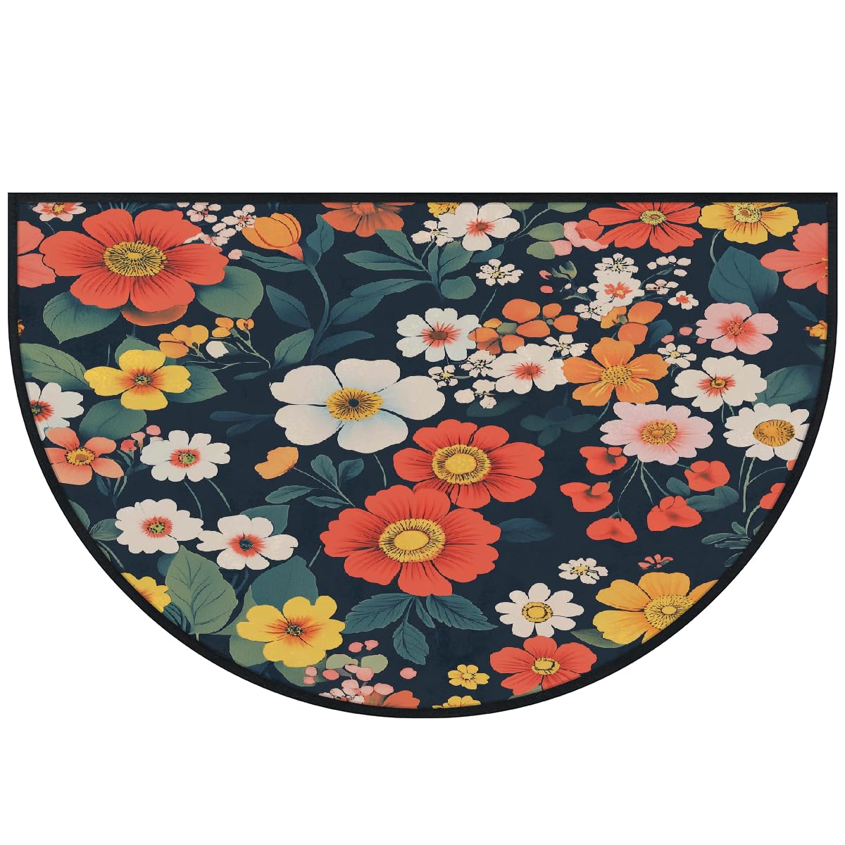 Tapis de sol demi-lune 100 x 160 cm antidérapant pour entrée de maison