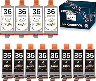 PGI-35 CLI-36 Ink Replacements for Canon TR150 Ink Cartridge, Compatible for Canon 35 36 Ink Cartridge Work with TR150 iP110 iP100 Mini260 Mini320 Printer (8 Black, 4 Tri-Color) 12 Pack
