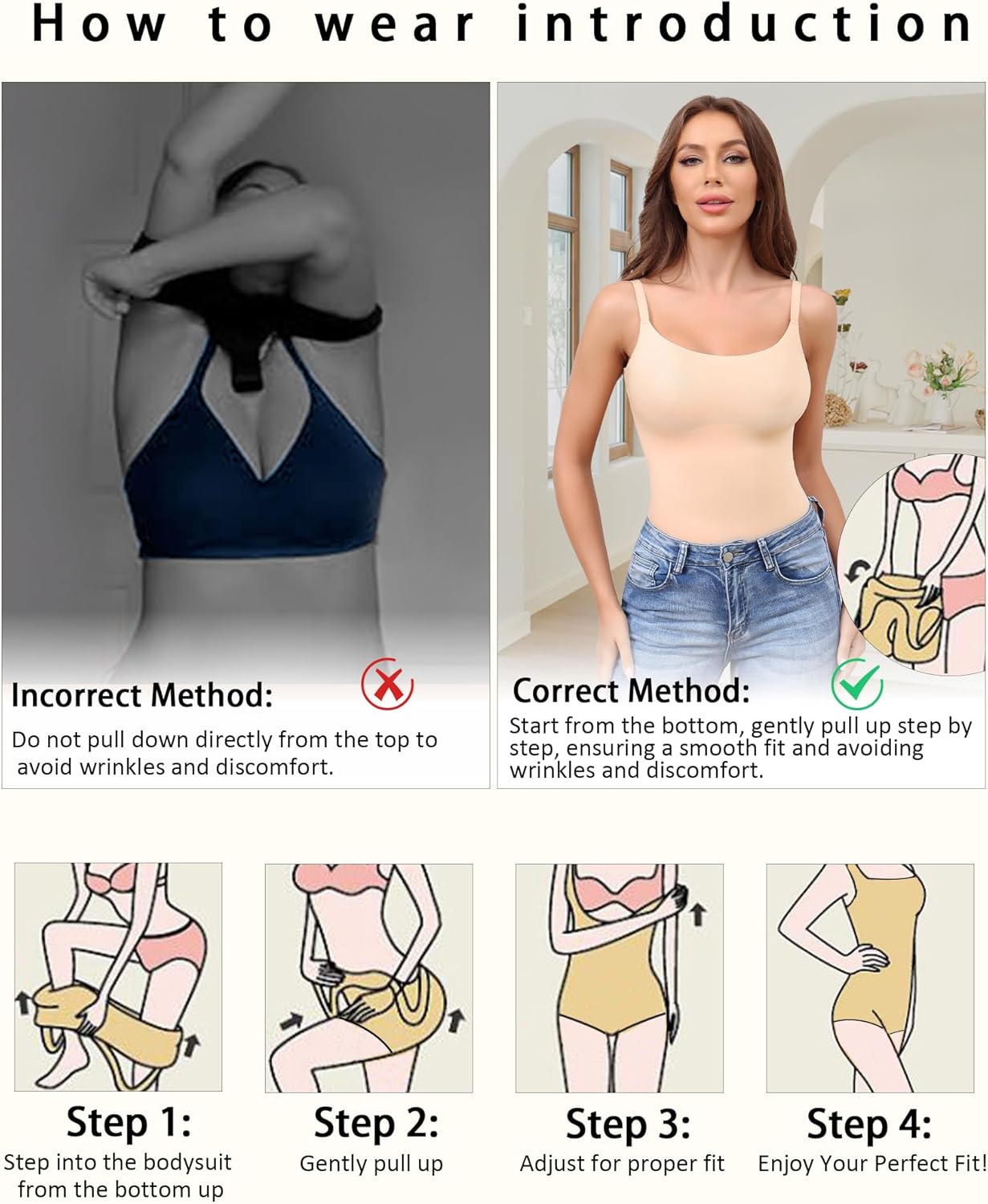 Shapewear Bodysuits For Women Tummy Control Seamless Sleeveless Body Shaper Body Suit XS-XL - Image 8