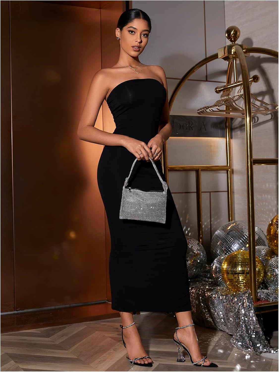 Floerns Women's Sleeveless Tube Top Sexy Strapless Bodycon Maxi Club Dress - Image 4