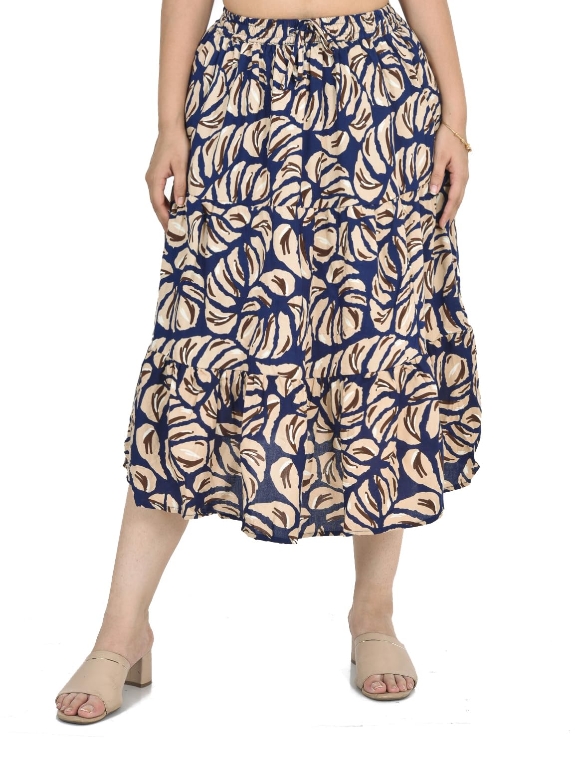 cotton breeze Women's Rayon A-Line Midi Skirt (Multi-Coloured)-picture-41