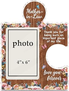 Mother in Law Gifts Picture Frame, Mother in Law Mothers Day Thanksgiving Christmas Birthday Wedding Gifts, Acrylic Puzzle Photo Frame, 4 x 6 Inch Photo