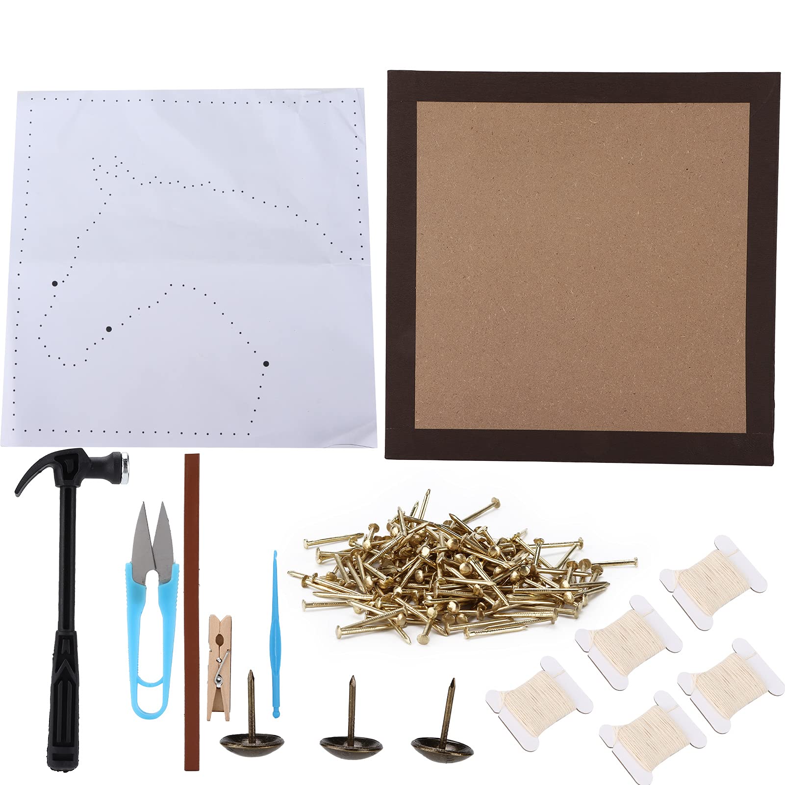 Buachois DIY Nail String Art Kit,Horse Pattern String Art Kit, Complete Tools Excellent Material Winding Lines Painting Art Kit for Adult, Home Decoration