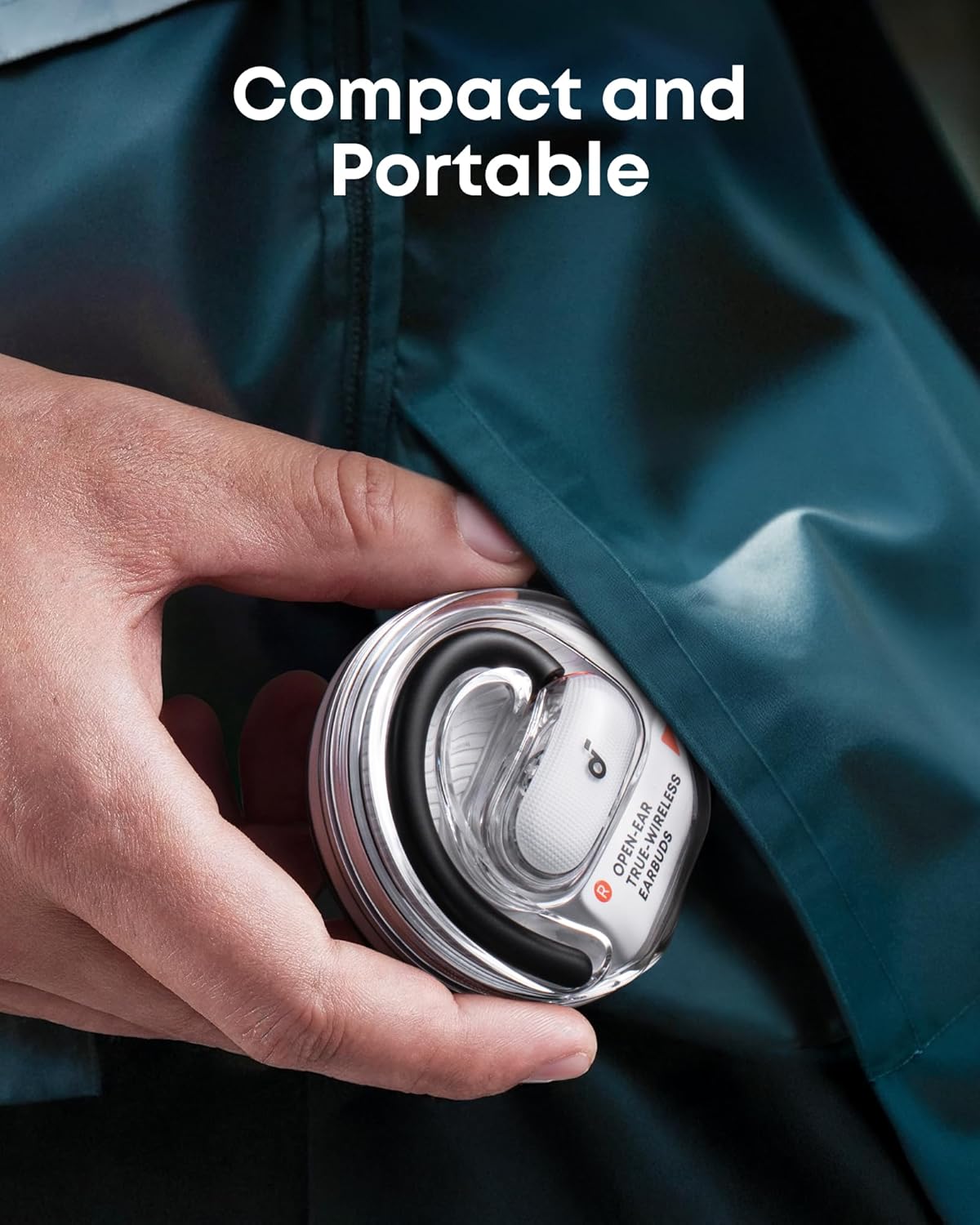 Soundcore Auriculares Open Ear V40i de Anker, Diseño Cristalino, Estuche sin Tapa, 4 Posiciones Ajustables para Cada Tamaño de Oreja, Graves más Ricos, IP55, 21H Reproducción, Llamadas Claras con IA 8