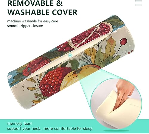 Miniatura 3 de Almohada de almohada de cuello de yoga para dormir, almohada redonda de 17 pulgadas para fundas de almohada cilíndricas con cremallera cilíndrica