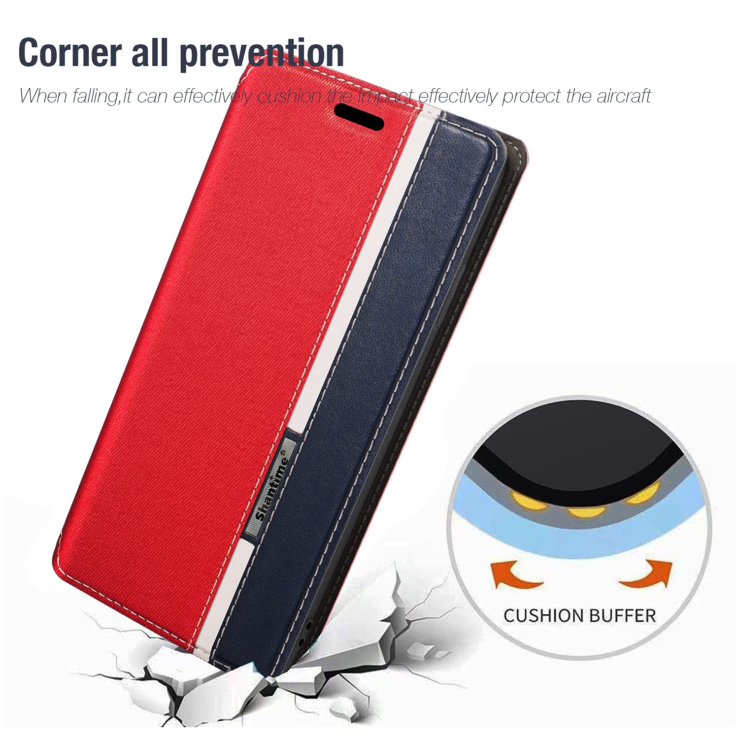 Custodia Flip Bicolore In Pelle PU Con Porta Carte E Supporto, Per LG V30, Chiusura Magnetica