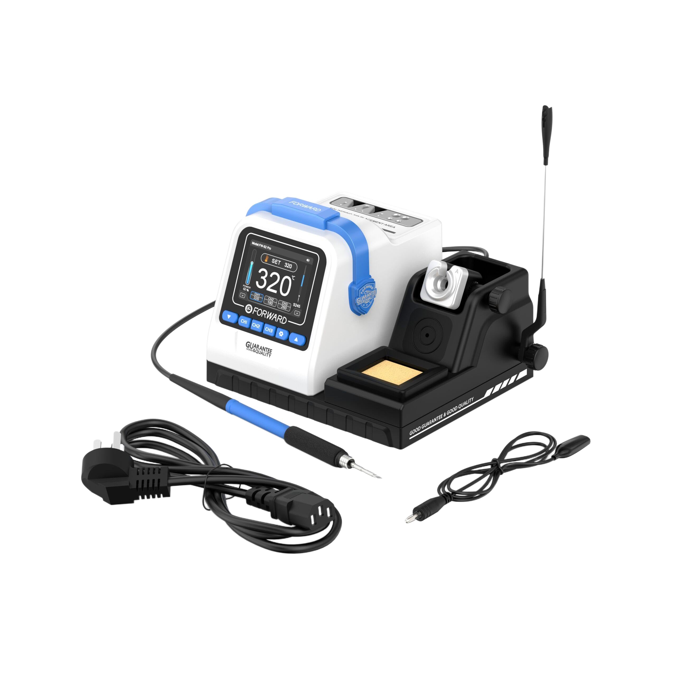 Station de soudure FORWARD FW-S2pro 200W avec poignées 245 et 210 pour réparation micro-électronique