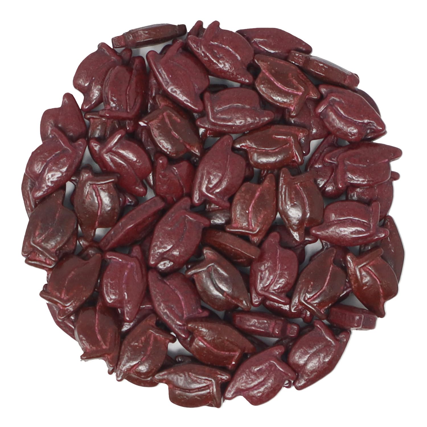 Mystic Sprinkles Graduation Cap Candy Shapes Sprinkles (Maroon/Burgundy, 1 Pound Bag)