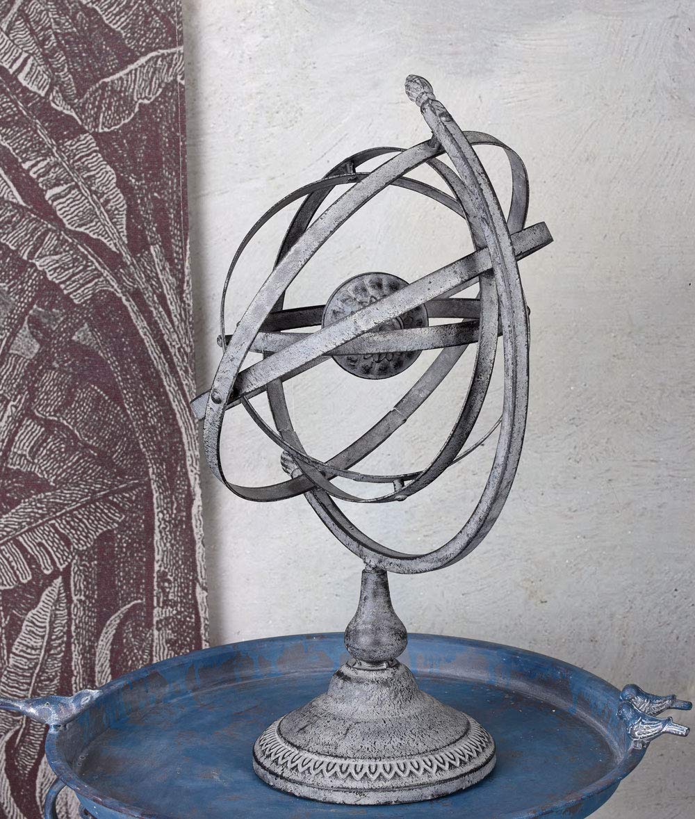 Palazzo aja268 - Reloj de sol astrológico de hierro para jardín, estilo rústico, color gris
