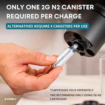 Nitro Cold Brew Coffee Maker 12 oz Ceramic-Lined, Tritan Cup, Pressure Gauge, Stores 3 Nitrogen Gas Bulbs Custom Designed for Cold Brew and Nitro Drinks
