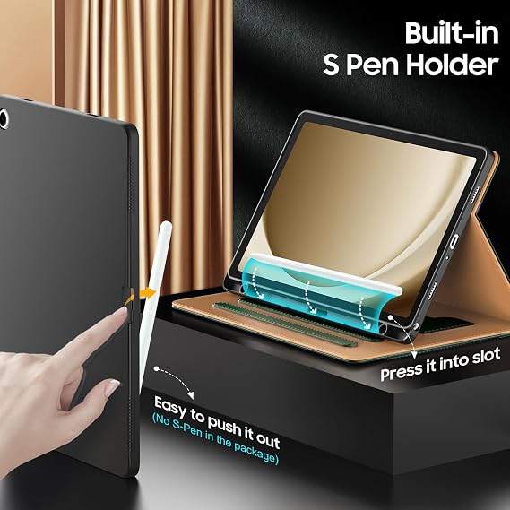 OKP Case for Samsug Galaxy Tab A11+ / A9+ Plus 11 inch 2026/2024 (SM-X230/X236/X238/X210/X216/X218), PU Leather Folio Cover with Multi-Angle Stand, Auto Wake/Sleep for 11 Tablet (Alpine Green)