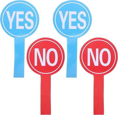 No Paddle - 4 paletas de votación para el aula, paletas de respuesta, mini tablas blancas, tablero de juicio para profesores, suministros para