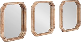 Kate and Laurel Marston Modern Wooden Square Wall Mirror Set, Set of 3, ...