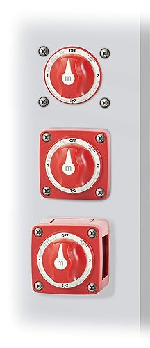 Miniatura 4 de Blue Sea Systems 19,708.0 ft-Series Selector de interruptor de batería 4 posiciones, rojo