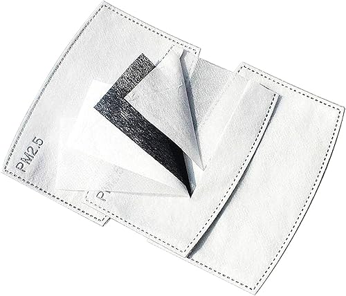 100 filtros de carbón activado PM2.5, colocados en una máscara protectora (5 capas)