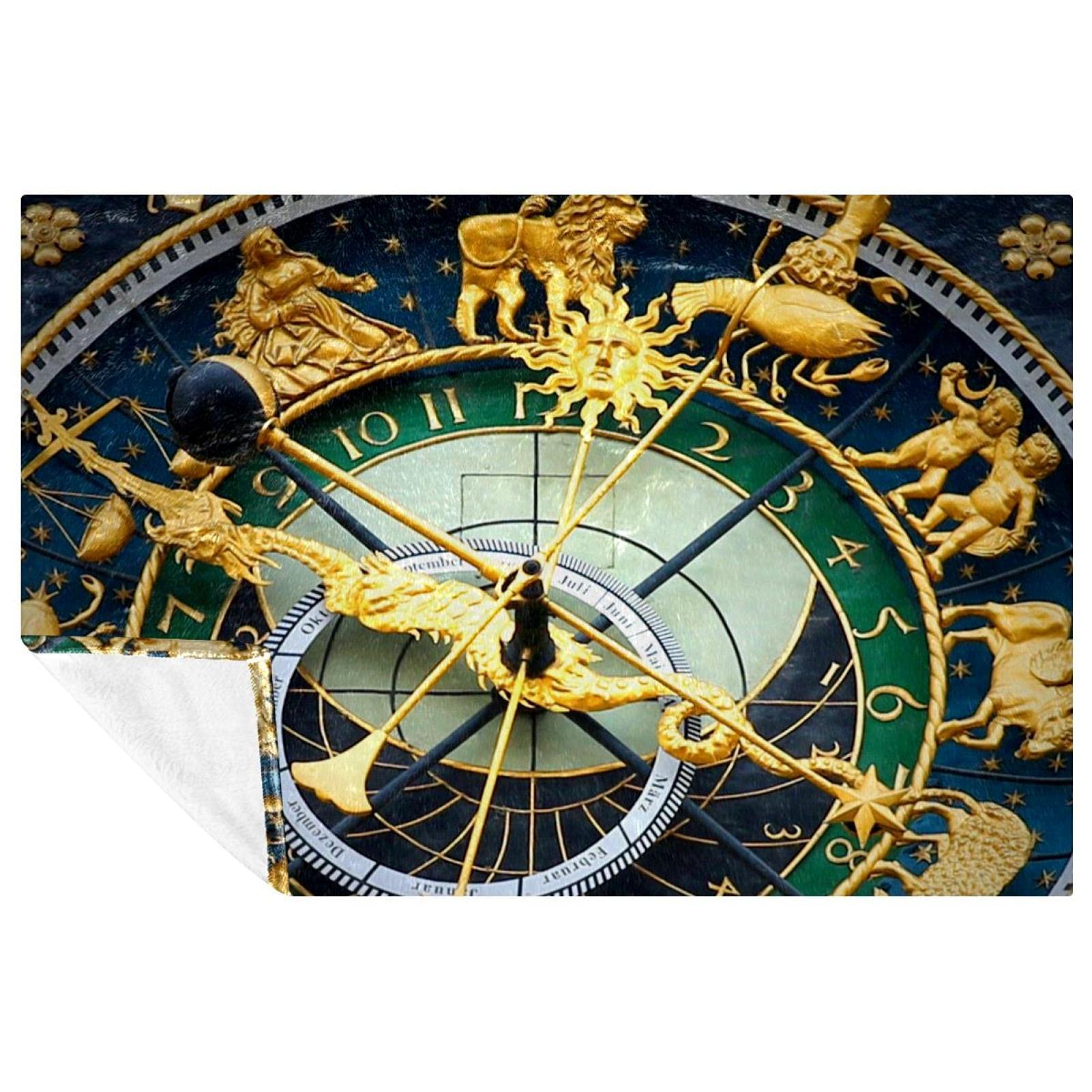 Couverture pour lit et camping au motif d'horloge astronomique