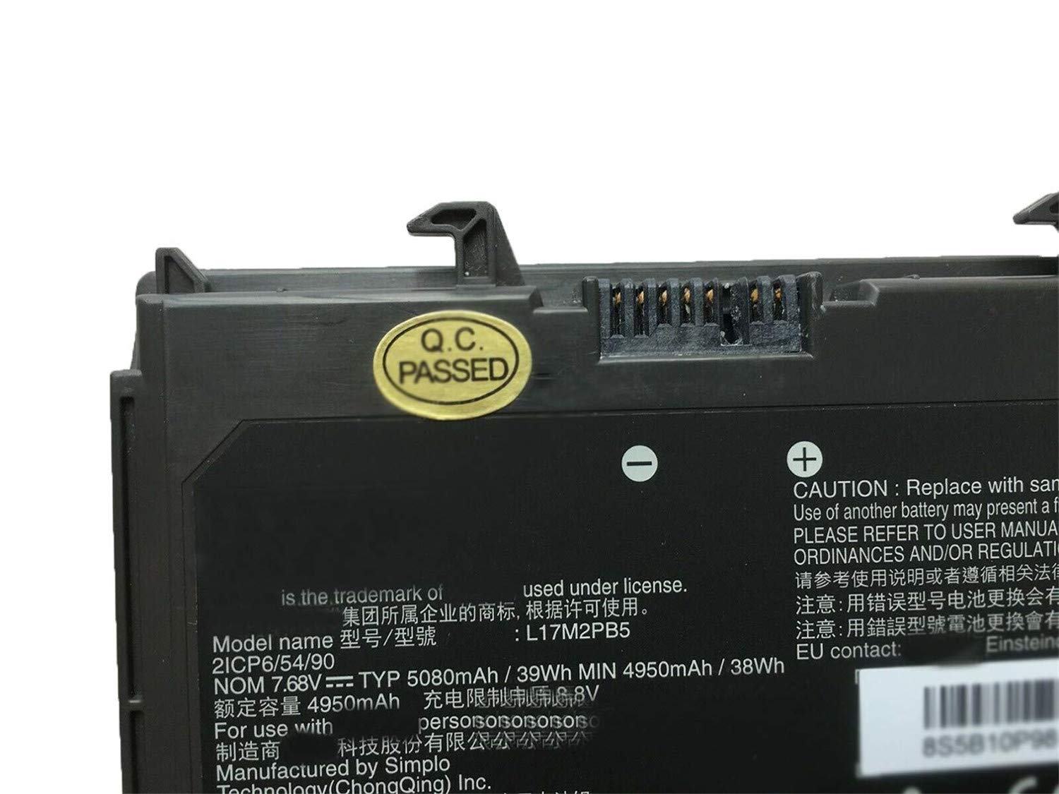 Hubei 7.68V 39Wh 5080mAh L17M2PB5 L17L2PB5 bateria zamienna do V330-14IKB 15 2Icp6 / 55/90 Series