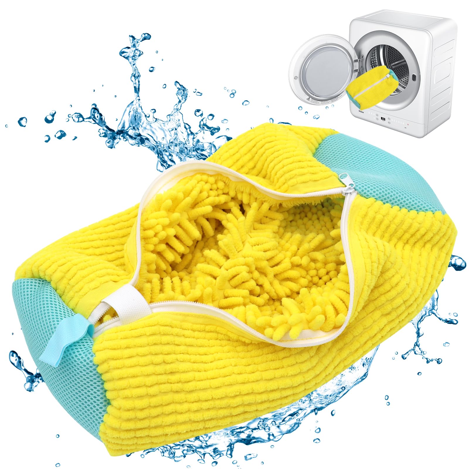 Sac De Lavage Pour Chaussures Machine à Laver - Lot De 2 - Fermeture Éclair - Protection Baskets Et Vêtements (Gris) - 5