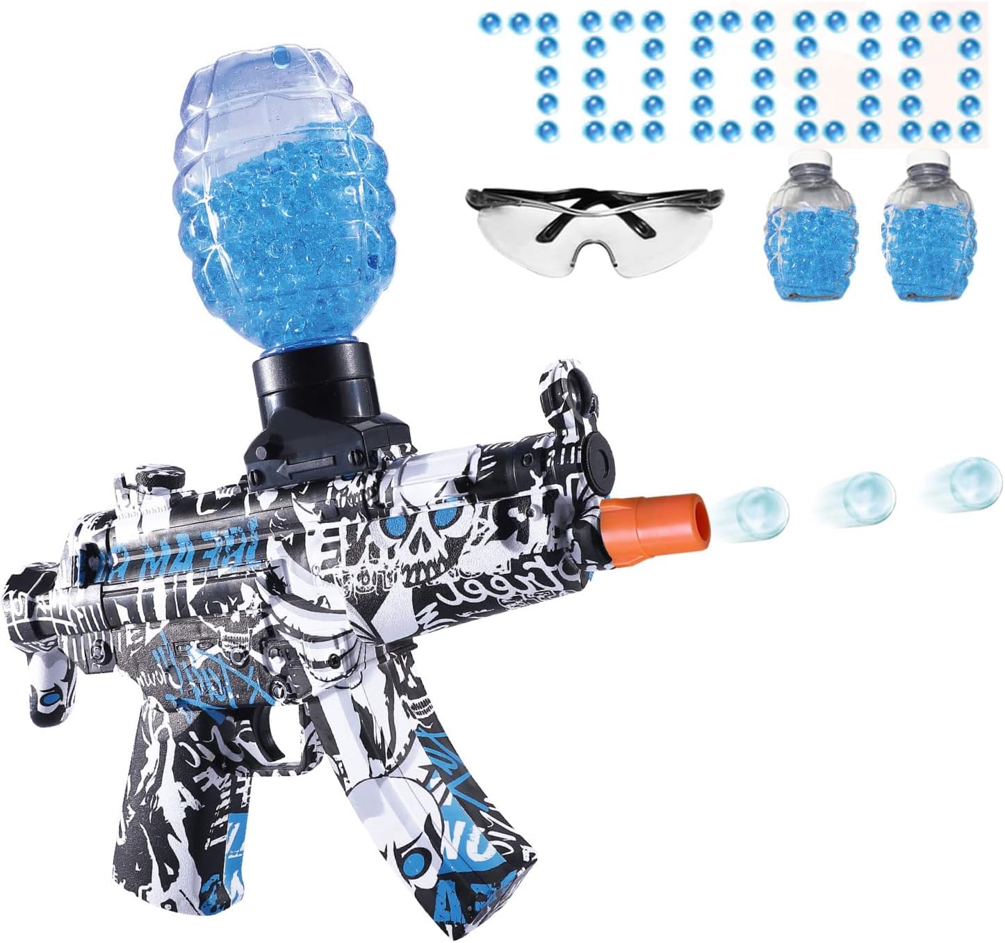 Jenyolon Splatter Ball Gun, Gel Ball Blaster Automatic with 30000 Water