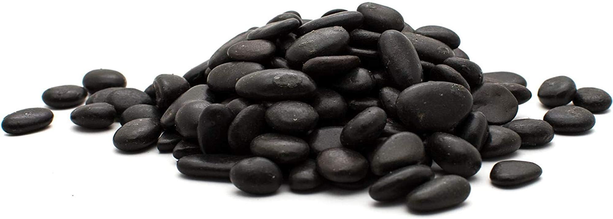 Margo Garden Products 1" 20lbs Rainforest Black Grade A Polished Pebbles, Small