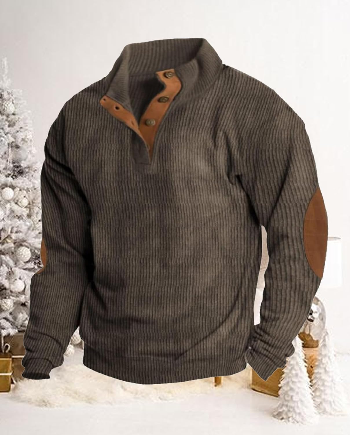 Western Sweatshirts for Men Aztec Retro Pullover Quarter Zip Sweatshirt Mens Stitching Color Fleece Sweatshirt - Image 5