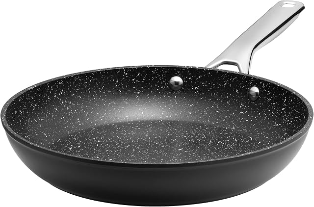 Fadware Induction Frying Pan 28cm, Non Stick Frying Pan with Sturdy Stainless Steel Handle, Large Skillet Pans for Induction Hobs, Black