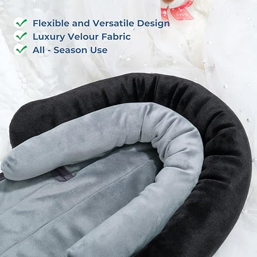 Miniatura 5 de COOLBEBE Nuevos soportes 2 en 1 para bebé recién nacidos, almohadillas de cojín extra suaves para cochecito de automóvil, estaciones, color negro