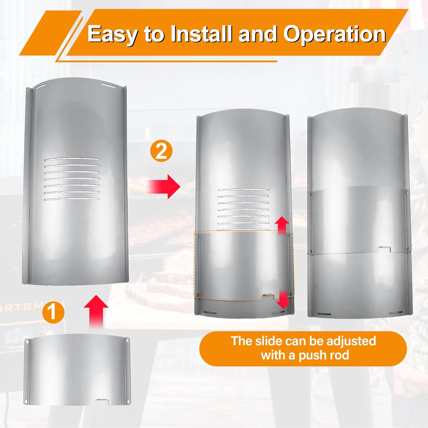 Flame Broiler Kit for Pit Boss 1000 Series Pellet Grills with Slide Cover and Bottom, Grill Replacement Parts for Pit Boss Austin XL/PB1000XLW1, Rancher XL/PB1000R1, PB1000NC1, PB1000SC1, PB1000SC2