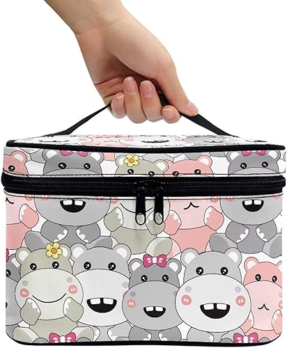 Vista 191 de doginthehole Bolsa de maquillaje, bolsa de cosméticos de viaje, bolsa de aseo portátil grande, organizador de accesorios para mujeres y niñas