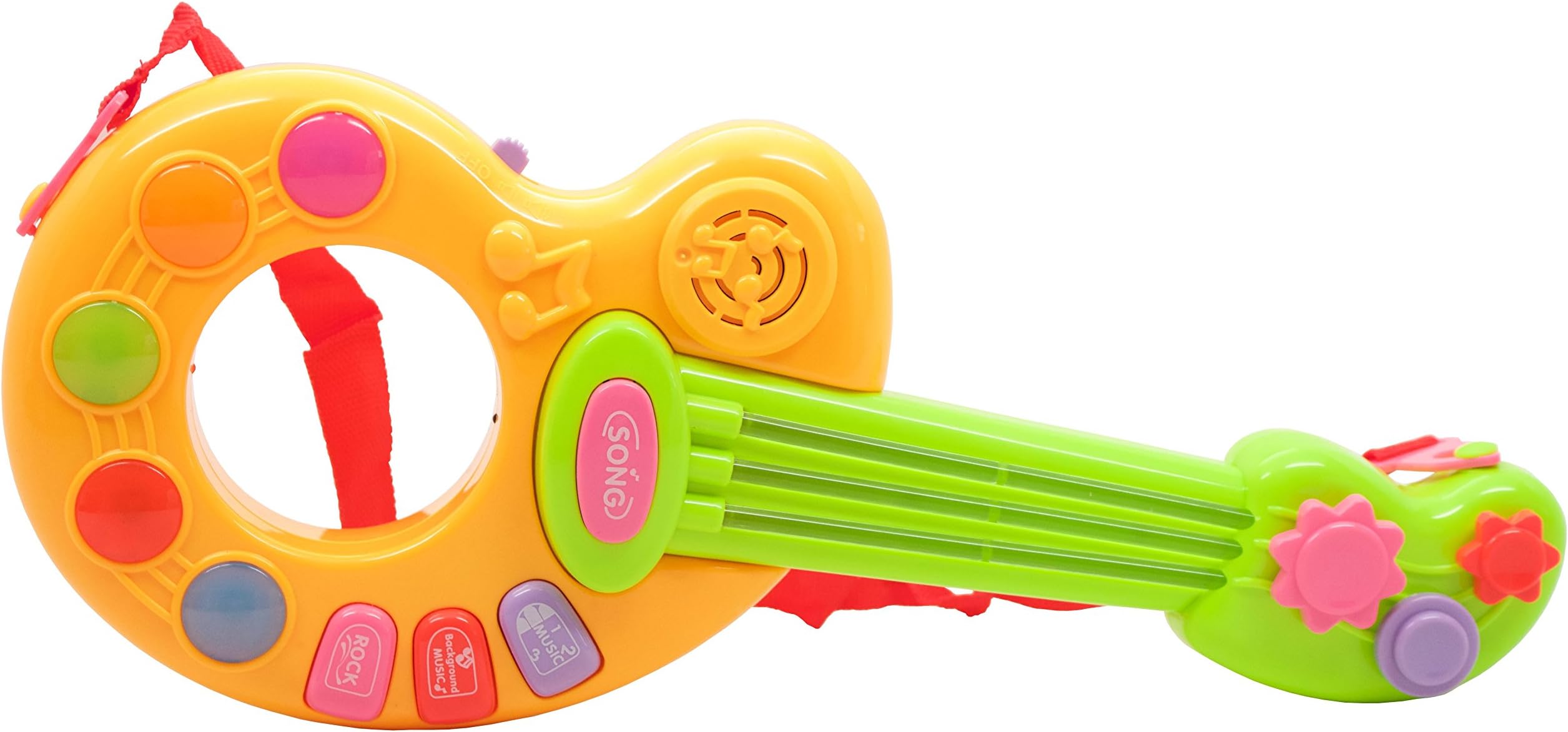 Techege Toys Childs Learning Guitar Fun Sounds Infrared Play Kids Beginner Guitar Lights and Sounds Learn'n'Play