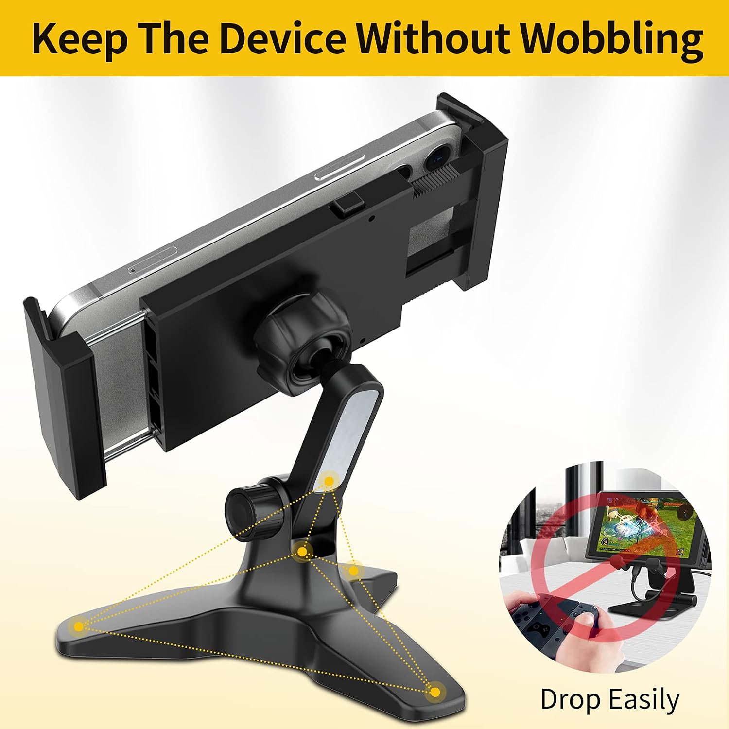APPS2Car Switch Stand for Nintendo, Adjustable Switch Stand with Strong-Clamp, Heavy-Duty Base Switch Holder, Desk Tablet Phone Holder Compatible for iPad iPhone Samsung, Playstand for Switch