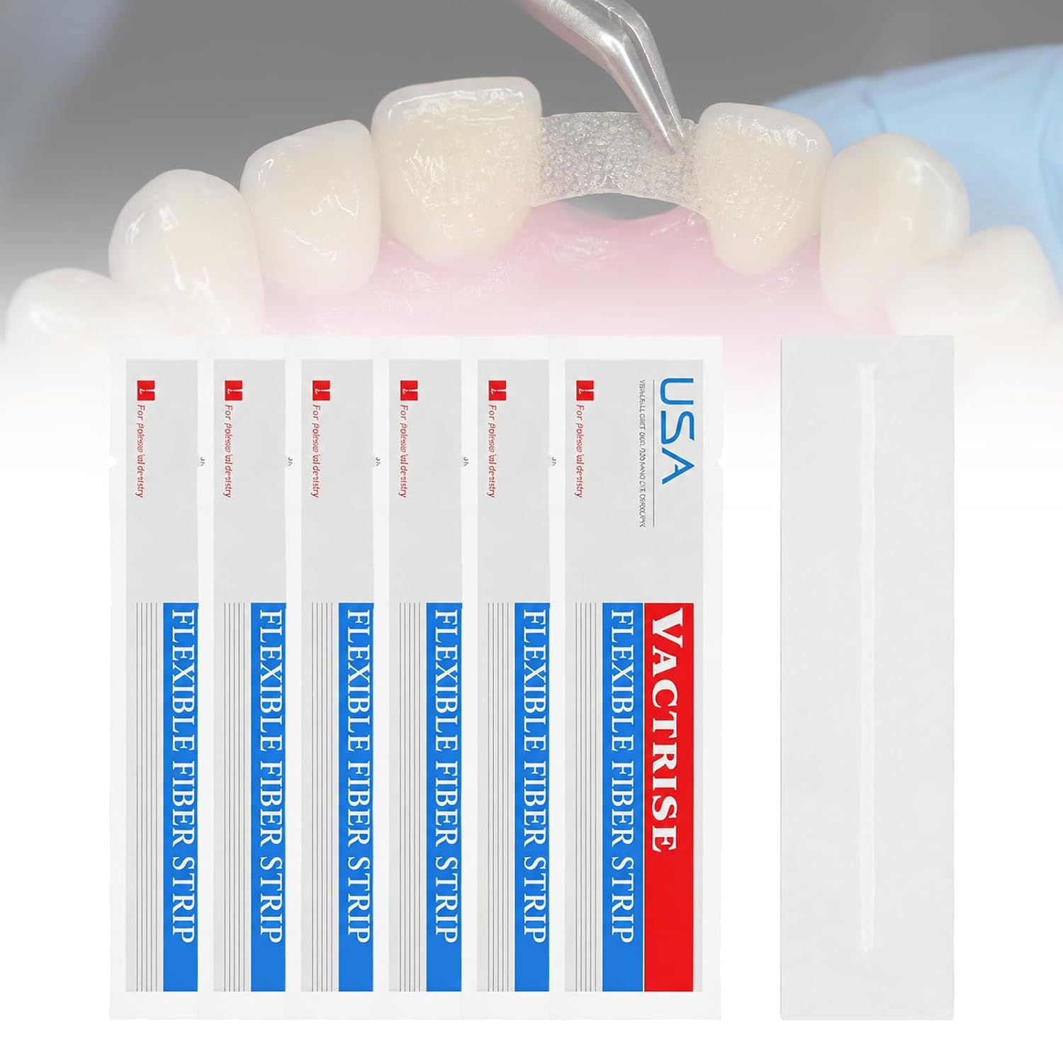 Flexible Composite Fiber Strips Resin Band, Dental Splint Strip, 7PCS/Box | High Strength Flexible Fiber Strips for Dental Splint Reinforcement, Resin Bonding Band for Composite Repair, 7PCS/Box