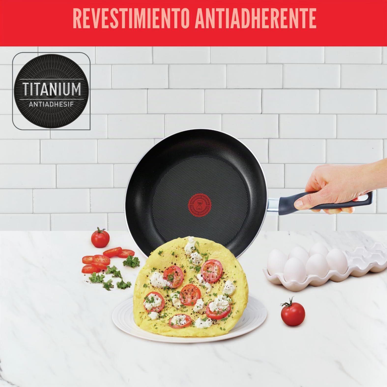 Tefal Super Cook B460S584 - Juego de 5 sartenes de 20/24 cm + cacerola + tapa + espátula, sin inducción, revestimiento antiadherente, indicador de calor termo-señal, mango ergonómico, Super Cook