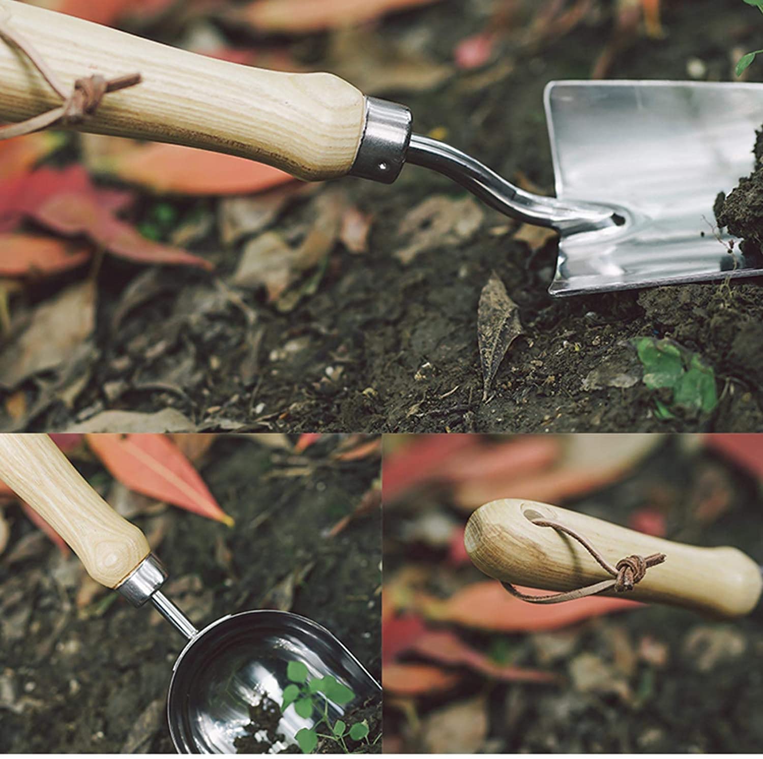 Ensemble d'outils de Jardinage 3 pièces Kit d'outils de Jardinage en Acier à Haute teneur en Carbone avec pelles Ciseaux râteau sécateur