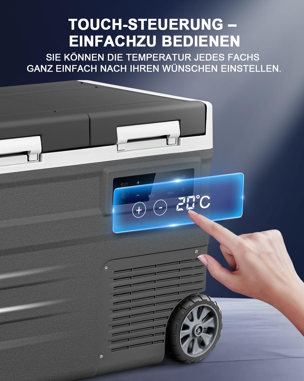 ELECAENTA Kompressor Kühlbox 40L, Tragbar Auto Kühlschrank Elektrisch -20°C bis 20°C, Dual Zone Unabhängige Kontrolle Gefrierfach APP-Steuerung für Lastwagen, Boot, Wohnmobile und Angeln