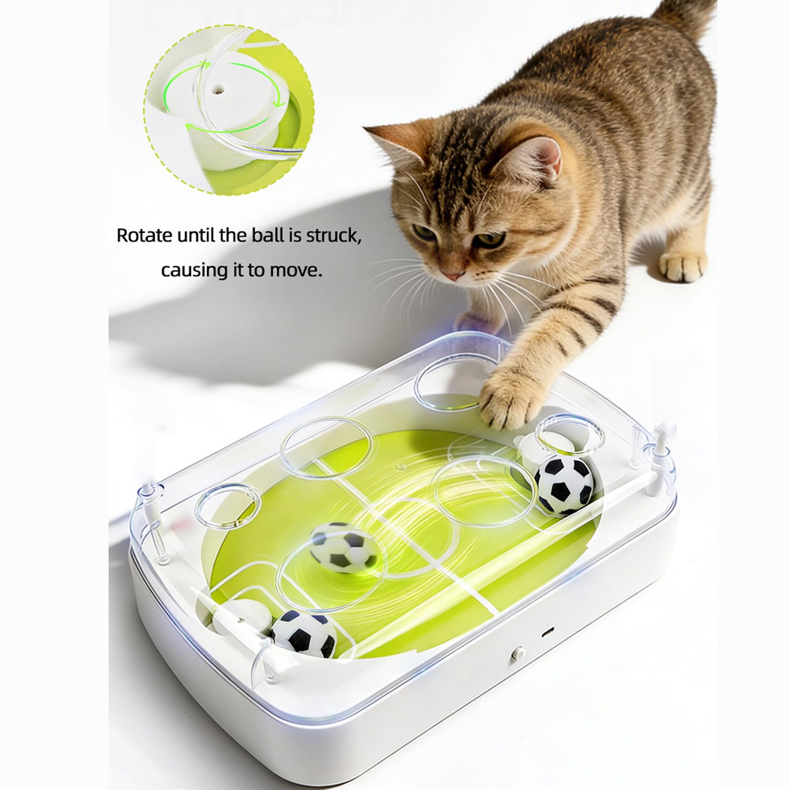 Pelota de Juguete para Gatos Juegos Interactivos de Fútbol Eléctrico para | Juguetes Estimulantes para Gatos para caza simulada, rascado, juego suelo, casa, exterior viajes