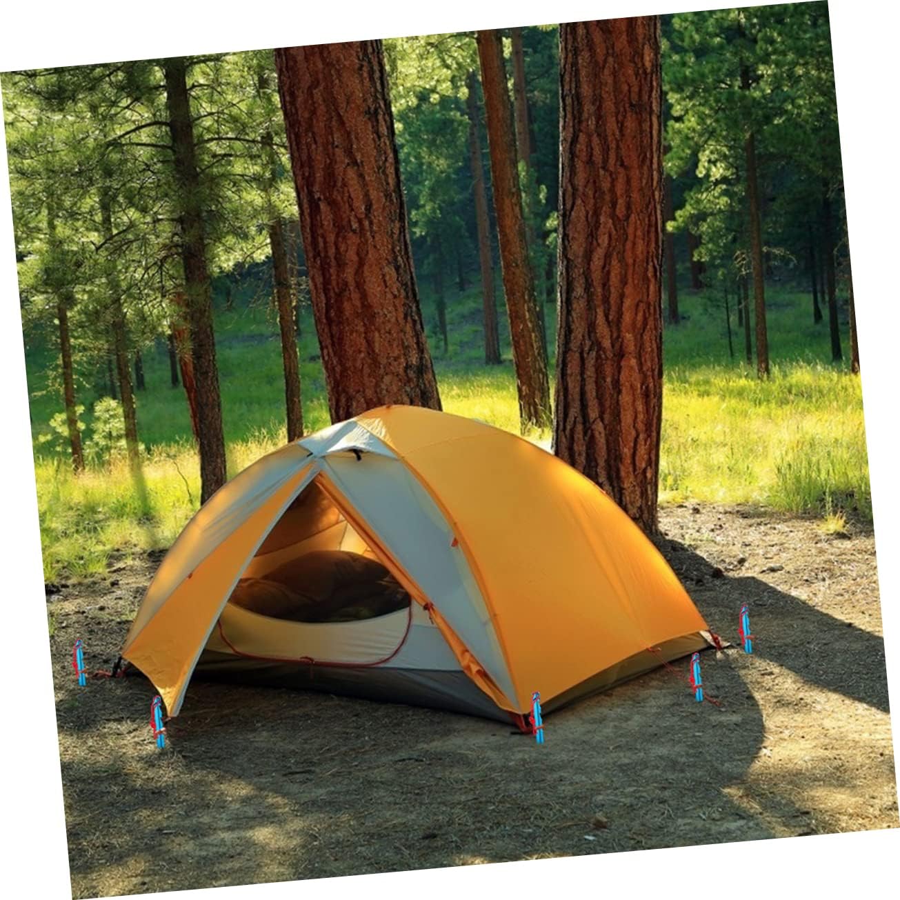 YARNOW 12pcs Tent Stake Hammer Included Lightweight Aluminum Alloy Tent Stakes for Soggy Ground