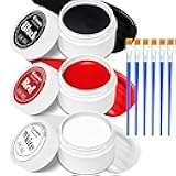 3 Colors Oil Based Face Body Paint Set with 6 Brushes, White Black Red Clown Makeup Kit for Halloween Goth Pennywise Joker Devil Zombie Vampire Skeleton SFX Cosplay Stage, Non Toxic for Kids & Adults