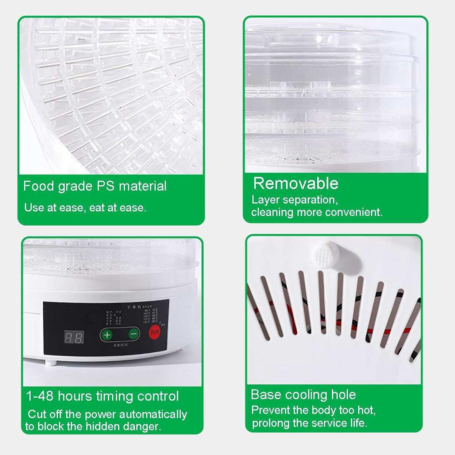 Electric Fruit And Vegetable Dehydrator 350w, With Digital Display Temperature, 5-layer Tray Fruit Dryer, Food And Meat Dryer, 30x26.5x26.5cm