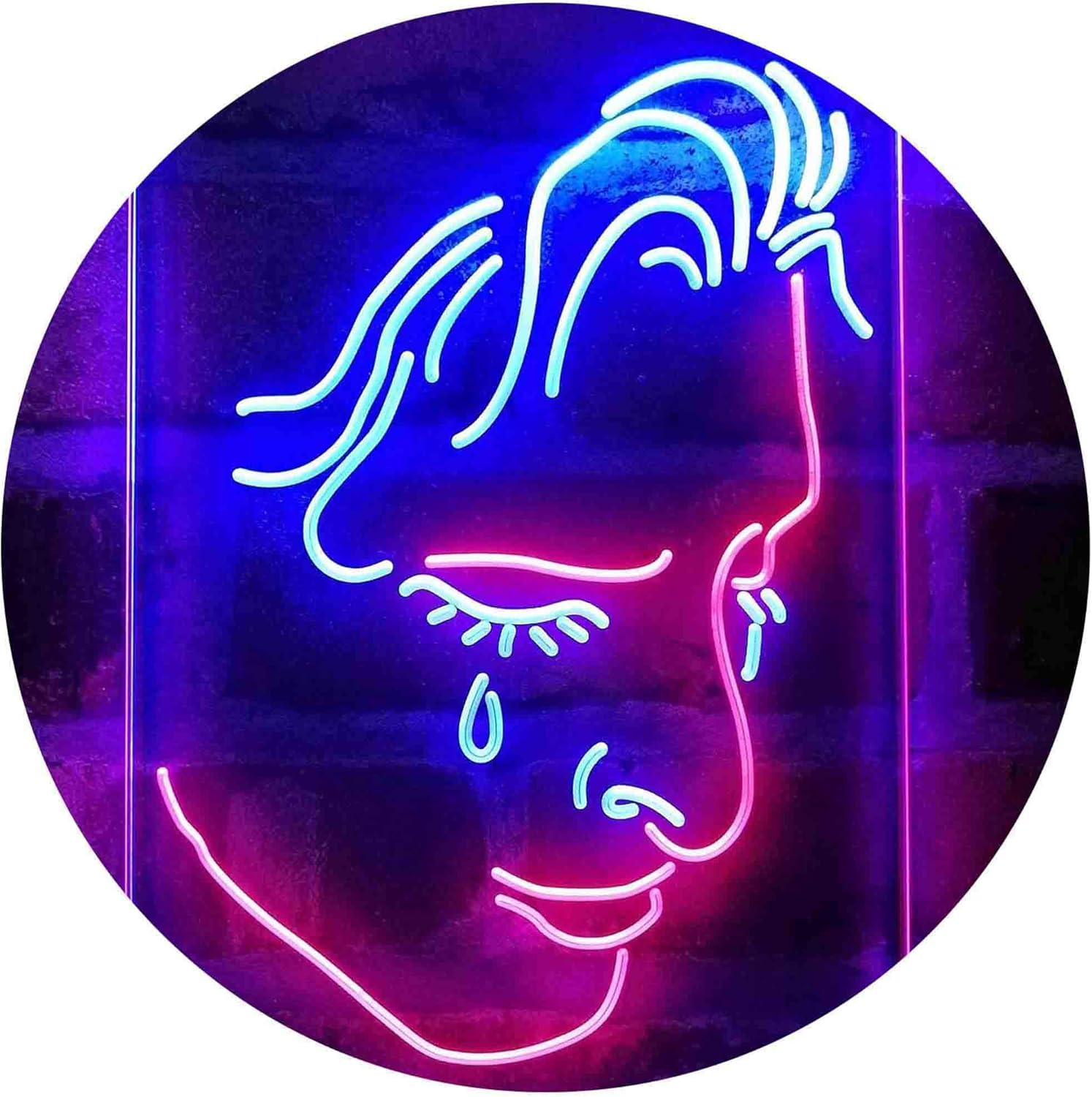ADVPRO Woman Crying Room Display Dual Color LED Neon Sign Red & Blue 16 x 24 Inches st6s46-i4111-rb