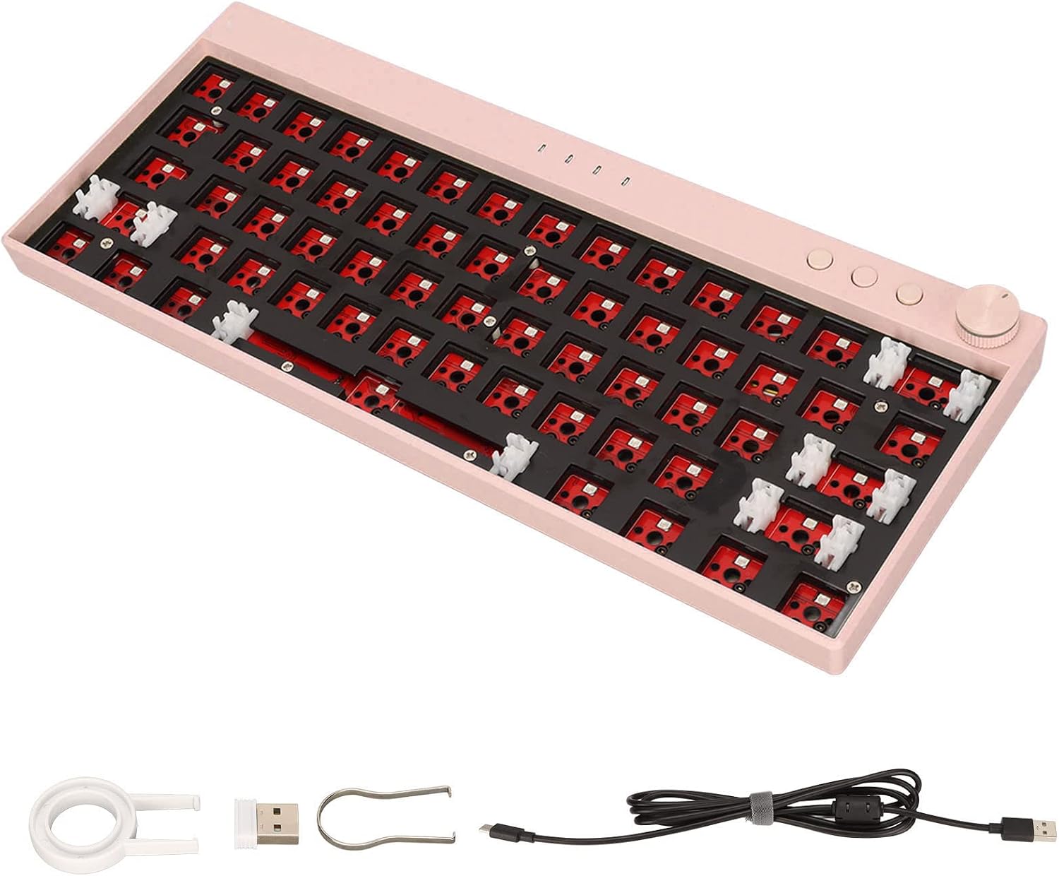 ASHATA WL61PLUS 60% RGB DIY Mechanical Keyboard, 61 Keys Hot Swappable 5Pin 3Pin Switch, Bluetooth 5.0/USB C Wired/2.4GHz Customized Gaming Keyboard Kit()